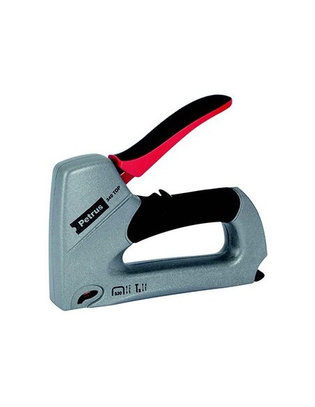 GRAPADORA PETRUS CLAVADORA 340 TOP BRICOLAJE CUERPO DE ALUMINIO AJUSTE DE POTENCIA UTILIZA GRAPAS N.530 Y CLAVOS N.8
