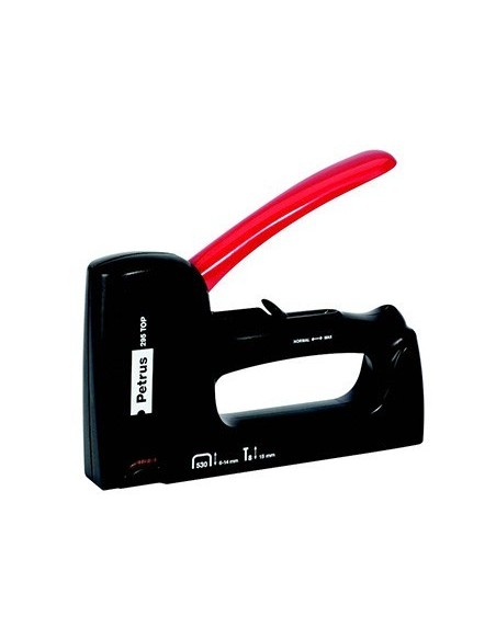GRAPADORA PETRUS CLAVADORA 295 TOP BRICOLAJE CUERPO DE PLASTICO AJUSTE DE POTENCIA UTILIZA GRAPAS N.530 Y CLAVOS N.8
