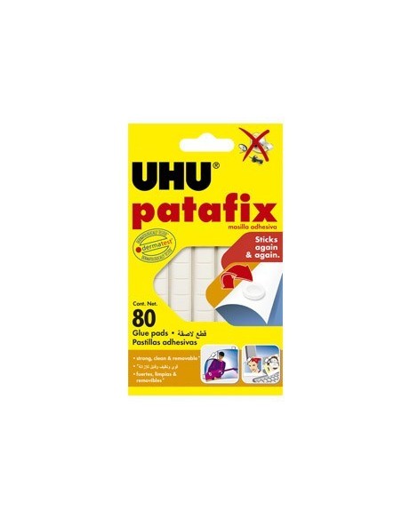 SUJETACOSA UHU PATAFIX BLISTER DE 80 UNIDADES