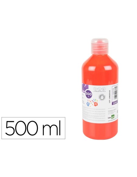 PINTURA DEDOS LIDERPAPEL BOTELLA DE 500 ML ROJO