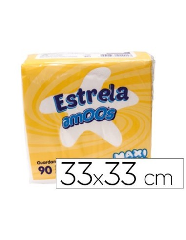 SERVILLETA CELULOSA AMOOS 33X33 CM 2 CAPAS PAQUETE DE 100 UNIDADES