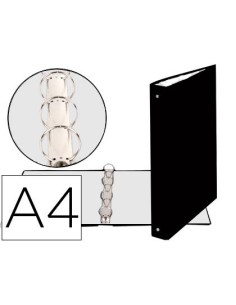 CARPETA DE 4 ANILLAS 30MM REDONDAS EXACOMPTA DIN A4 CARTON FORRADO NEGRA