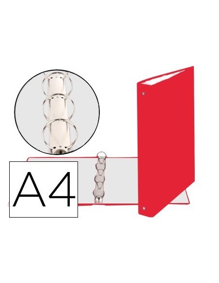 CARPETA DE 4 ANILLAS 30MM REDONDAS EXACOMPTA DIN A4 CARTON FORRADO ROJO