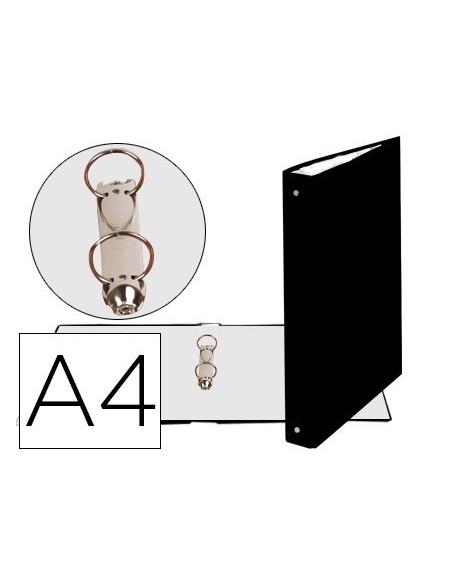 CARPETA DE 2 ANILLAS 30MM REDONDAS EXACOMPTA DIN A4 CARTON FORRADO NEGRO