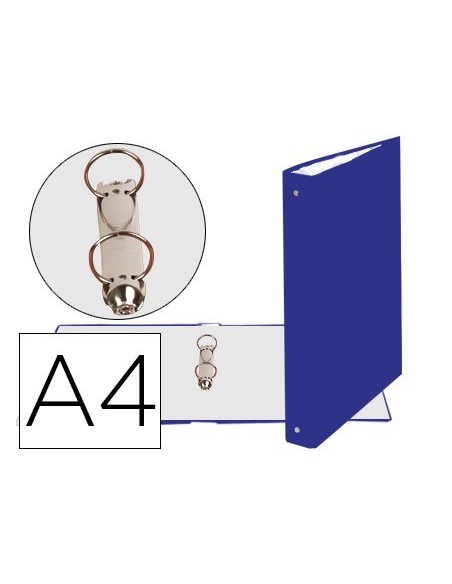 CARPETA DE 2 ANILLAS 30MM REDONDAS EXACOMPTA DIN A4 CARTON FORRADO AZUL