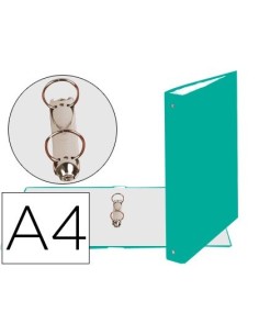 CARPETA DE 2 ANILLAS 30MM REDONDAS EXACOMPTA DIN A4 CARTON FORRADO VERDE OSCURO