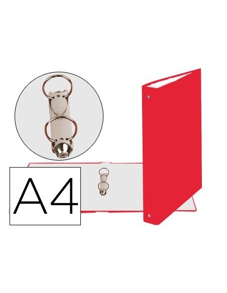 CARPETA DE 2 ANILLAS 30MM REDONDAS EXACOMPTA DIN A4 CARTON FORRADO ROJO