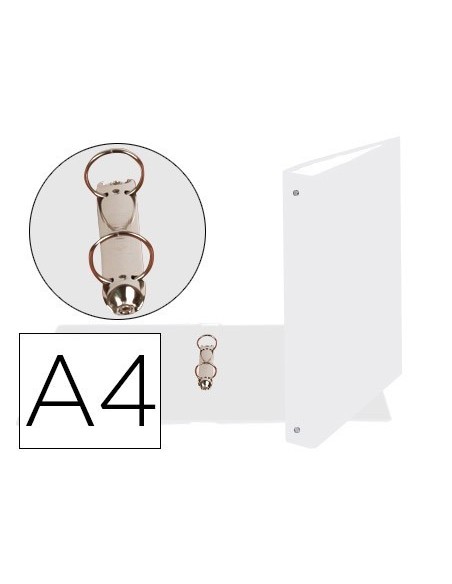 CARPETA DE 2 ANILLAS 30MM REDONDAS EXACOMPTA DIN A4 CARTON FORRADO BLANCO