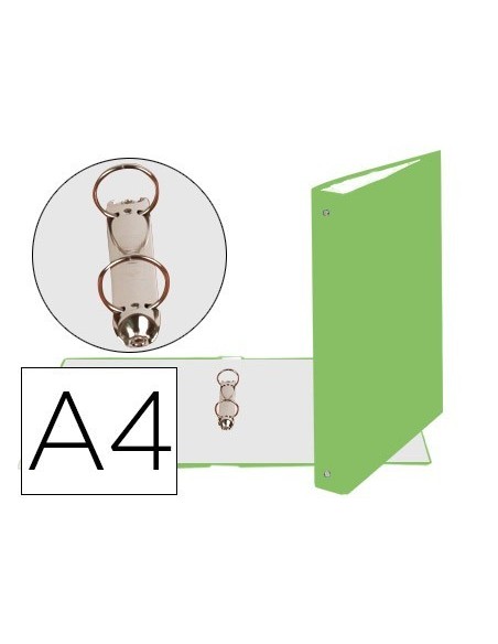 CARPETA DE 2 ANILLAS 30MM REDONDAS EXACOMPTA DIN A4 CARTON FORRADO VERDE ANIS