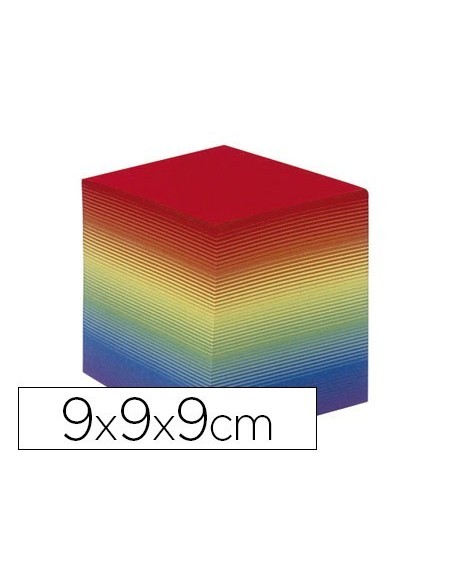 TACO PAPEL QUO VADIS ENCOLADO COLORES ARCO IRIS 680 HOJAS 100% RECICLADO 90 G/M2 90X90X90 MM