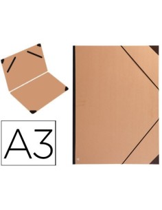 CARPETA PLANOS CLAIREFONTAINE DIN A3 CON GOMAS KRAFT MARRON VERJURADO