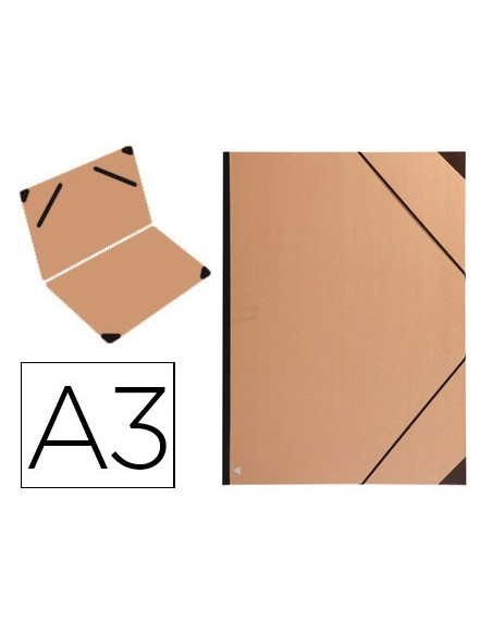 CARPETA PLANOS CLAIREFONTAINE DIN A3 CON GOMAS KRAFT MARRON VERJURADO