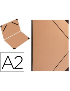 CARPETA PLANOS CLAIREFONTAINE DIN A2 CON GOMAS KRAFT MARRON VERJURADO
