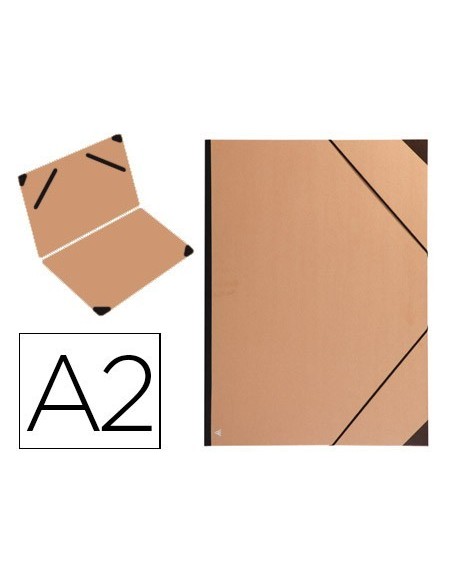 CARPETA PLANOS CLAIREFONTAINE DIN A2 CON GOMAS KRAFT MARRON VERJURADO