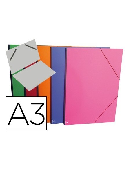 CARPETA PLANOS CLAIREFONTAINE DIN A3 CON GOMAS CARTON GOFRADO COLORES SURTIDOS
