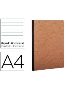 LIBRETA AGE-BAG TAPA CARTULINA LOMO COSIDO RAYADO HORIZONTAL 96 HOJAS COLOR HAVANA 210X297 MM