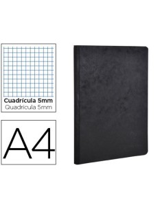 LIBRETA AGE-BAG TAPA CARTULINA LOMO COSIDO CUADRO 5 MM 96 HOJAS COLOR NEGRO 210X297 MM