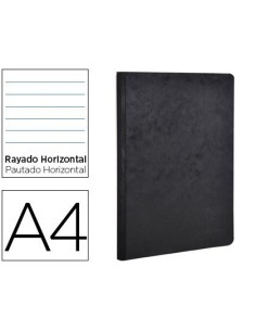 LIBRETA AGE-BAG TAPA CARTULINA LOMO COSIDO RAYADO HORIZONTAL 96 HOJAS COLOR NEGRO 210X297 MM