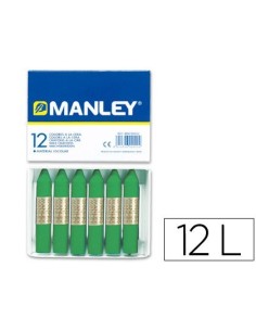 LAPICES CERA MANLEY UNICOLOR VERDE PRIMAVERA N.25 CAJA DE 12 UNIDADES