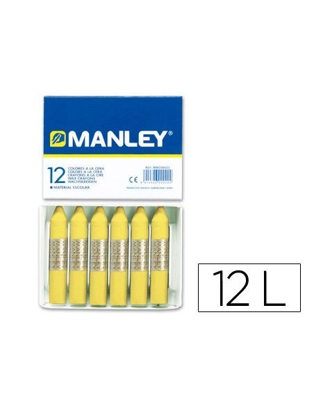 LAPICES CERA MANLEY UNICOLOR VERDE AMARILLO CLARO N.47 CAJA DE 12 UNIDADES