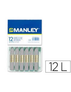 LAPICES CERA MANLEY UNICOLOR GRIS N.72 CAJA DE 12 UNIDADES