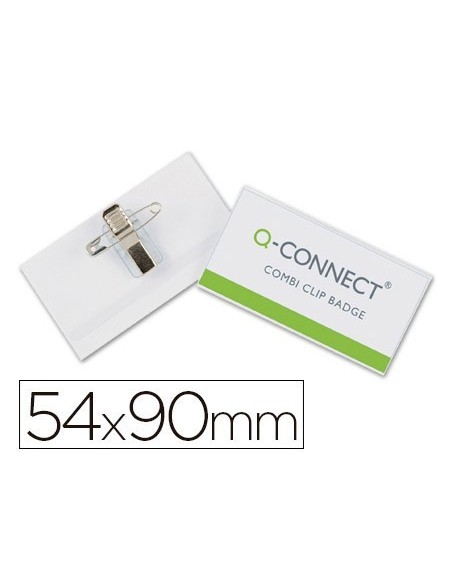 IDENTIFICADOR Q-CONNECT CON PINZA E IMPERDIBLE KF17458 54X90 MM