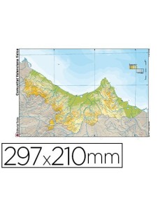 MAPA MUDO COLOR DIN A4 COMUNIDAD VALENCIANA FISICO