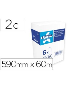 ROLLO PAPEL PARA CAMILLAS AMOOS 2 CAPAS 81 SERVICIOS 590 MM X 60 M