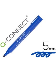 ROTULADOR Q-CONNECT MARCADOR PERMANENTE AZUL PUNTA BISELADA 5.0 MM