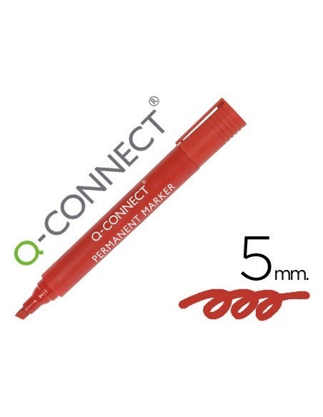 ROTULADOR Q-CONNECT MARCADOR PERMANENTE ROJO PUNTA BISELADA 5.0 MM