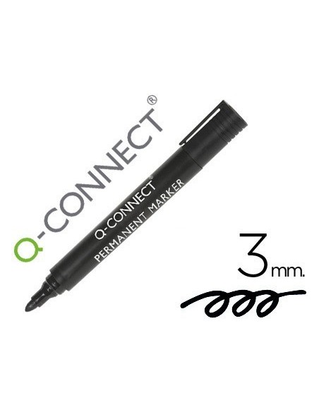 ROTULADOR Q-CONNECT MARCADOR PERMANENTE NEGRO PUNTA REDONDA 3.0 MM