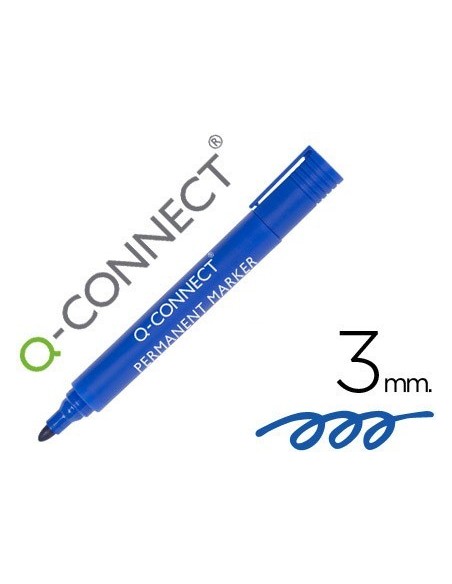 ROTULADOR Q-CONNECT MARCADOR PERMANENTE AZUL PUNTA REDONDA 3.0 MM