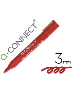 ROTULADOR Q-CONNECT MARCADOR PERMANENTE ROJO PUNTA REDONDA 3.0 MM