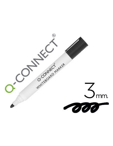 ROTULADOR Q-CONNECT PIZARRA BLANCA COLOR NEGRO PUNTA REDONDA 3.0 MM