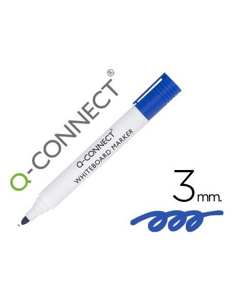 ROTULADOR Q-CONNECT PIZARRA BLANCA COLOR AZUL PUNTA REDONDA 3.0 MM