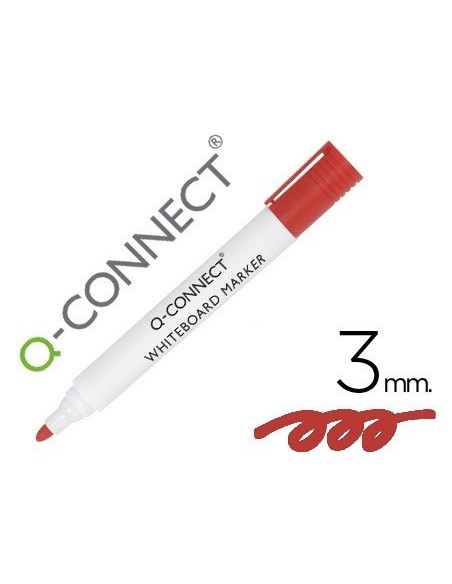 ROTULADOR Q-CONNECT PIZARRA BLANCA COLOR ROJO PUNTA REDONDA 3.0 MM