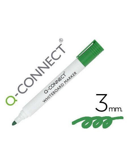 ROTULADOR Q-CONNECT PIZARRA BLANCA COLOR VERDE PUNTA REDONDA 3.0 MM