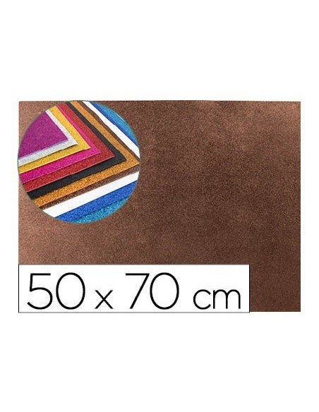 GOMA EVA CON PURPURINA LIDERPAPEL 50X70CM 60G/ M2 ESPESOR 2 MM MARRON
