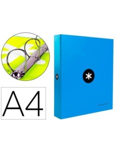 CARPETA 4 ANILLAS 40 MM MIXTAS LIDERPAPEL ANTARTIK A4 FORRADA COLOR AZUL