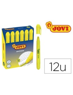 MARCADOR DE CERA GEL JOVI FLUORESCENTE AMARILLO CAJA DE 12 UNIDADES