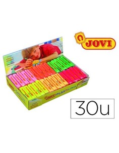PLASTILINA JOVI 70F TAMAÑO PEQUEÑO CAJA DE 30 UNIDADES COLORES FLUORESCENTES SURTIDOS