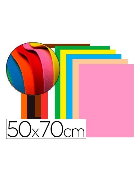 GOMA EVA LIDERPAPEL 50X70CM 60G/M2 ESPESOR 1,5MM COLORES SURTIDOS