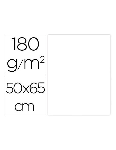 CARTULINA LIDERPAPEL 50X65 CM 180G/M2 BLANCO PAQUETE DE 25