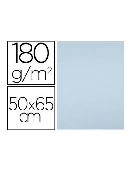 CARTULINA LIDERPAPEL 50X65 CM 180G/M2 AZUL PAQUETE DE 25