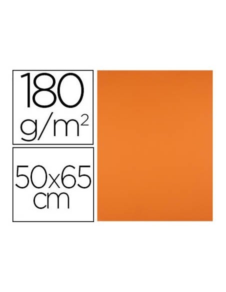 CARTULINA LIDERPAPEL 50X65 CM 180G/M2 NARANJA PAQUETE DE 25