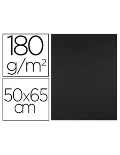 CARTULINA LIDERPAPEL 50X65 CM 180G/M2 NEGRO PAQUETE DE 25
