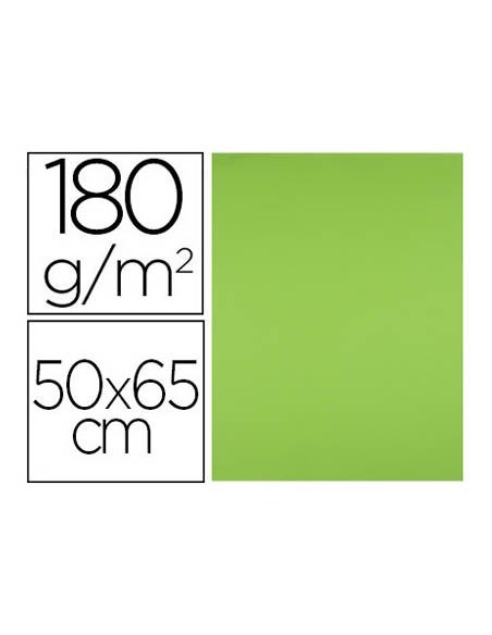 CARTULINA LIDERPAPEL 50X65 CM 180G/M2 VERDE PISTACHO PAQUETEDE 25