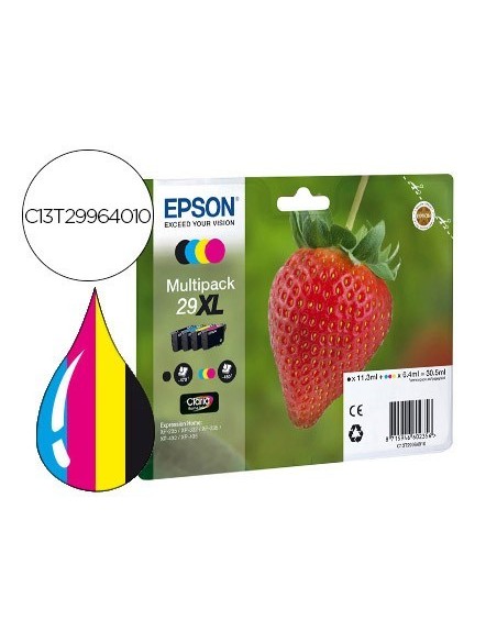 INK-JET EPSON HOME 29XL T2996 XP435/330/235 MULTIPACK 4 COLORES NEGRO/AMARILLO/CIAN/MAGENTA