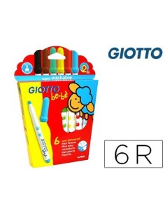 ROTULADOR GIOTTO SUPER BEBE CAJA DE 6 COLORES SURTIDOS