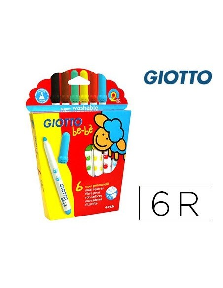 ROTULADOR GIOTTO SUPER BEBE CAJA DE 6 COLORES SURTIDOS